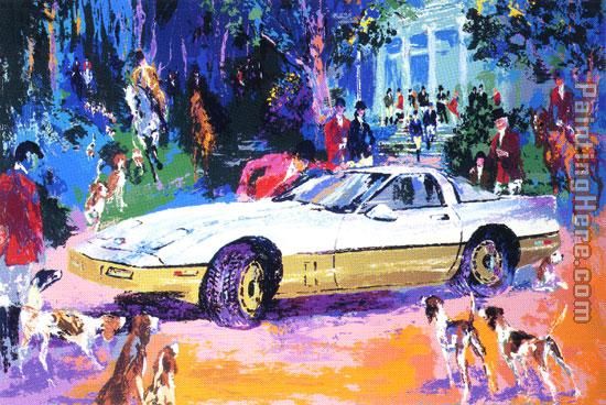 Rendezvous a la Corvette painting - Leroy Neiman Rendezvous a la Corvette art painting